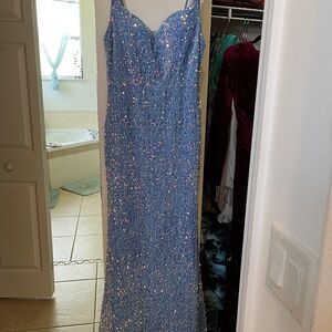 Beautiful Blue sequined formal dress